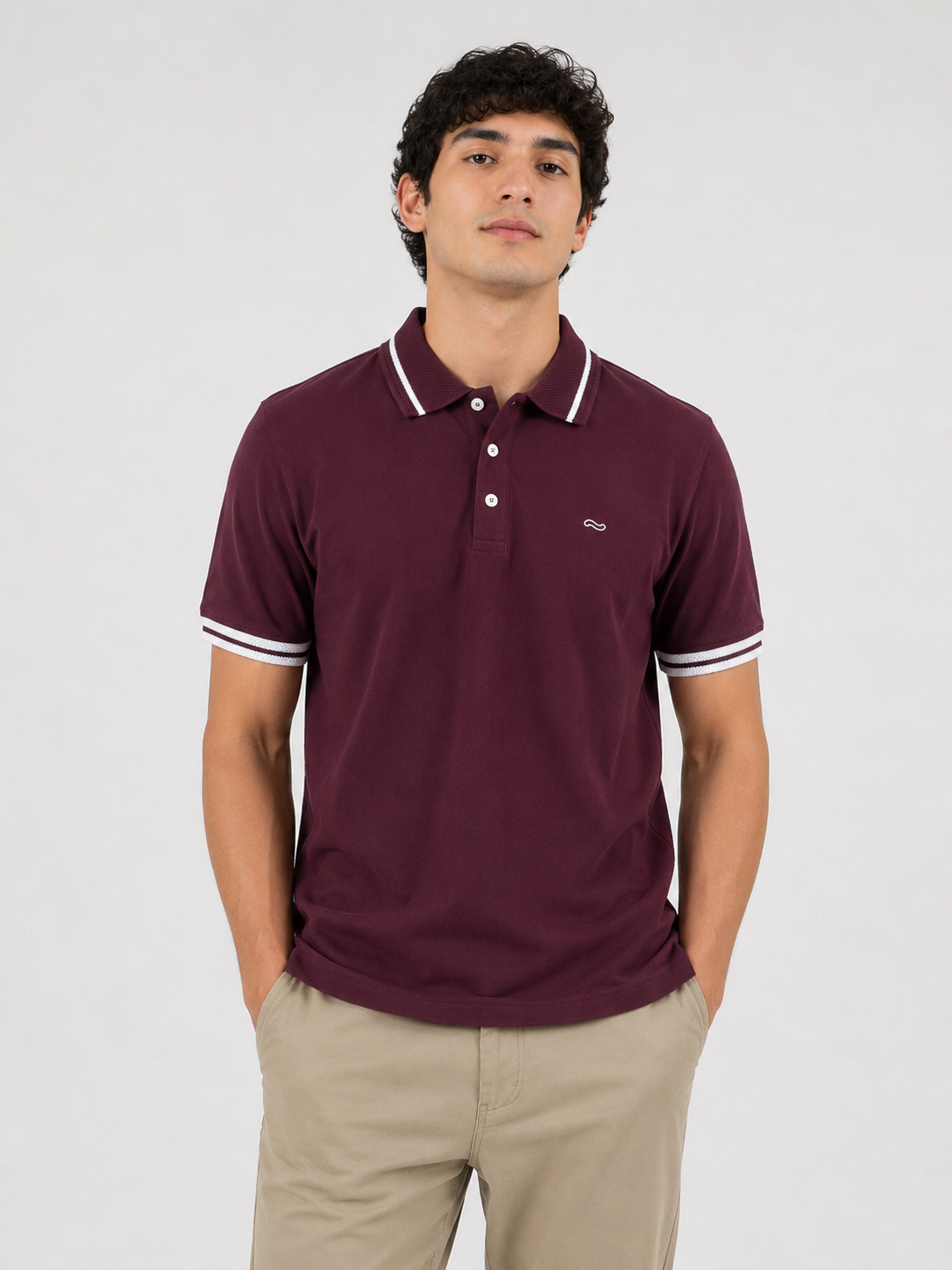 SUETER TIPO POLO VINO