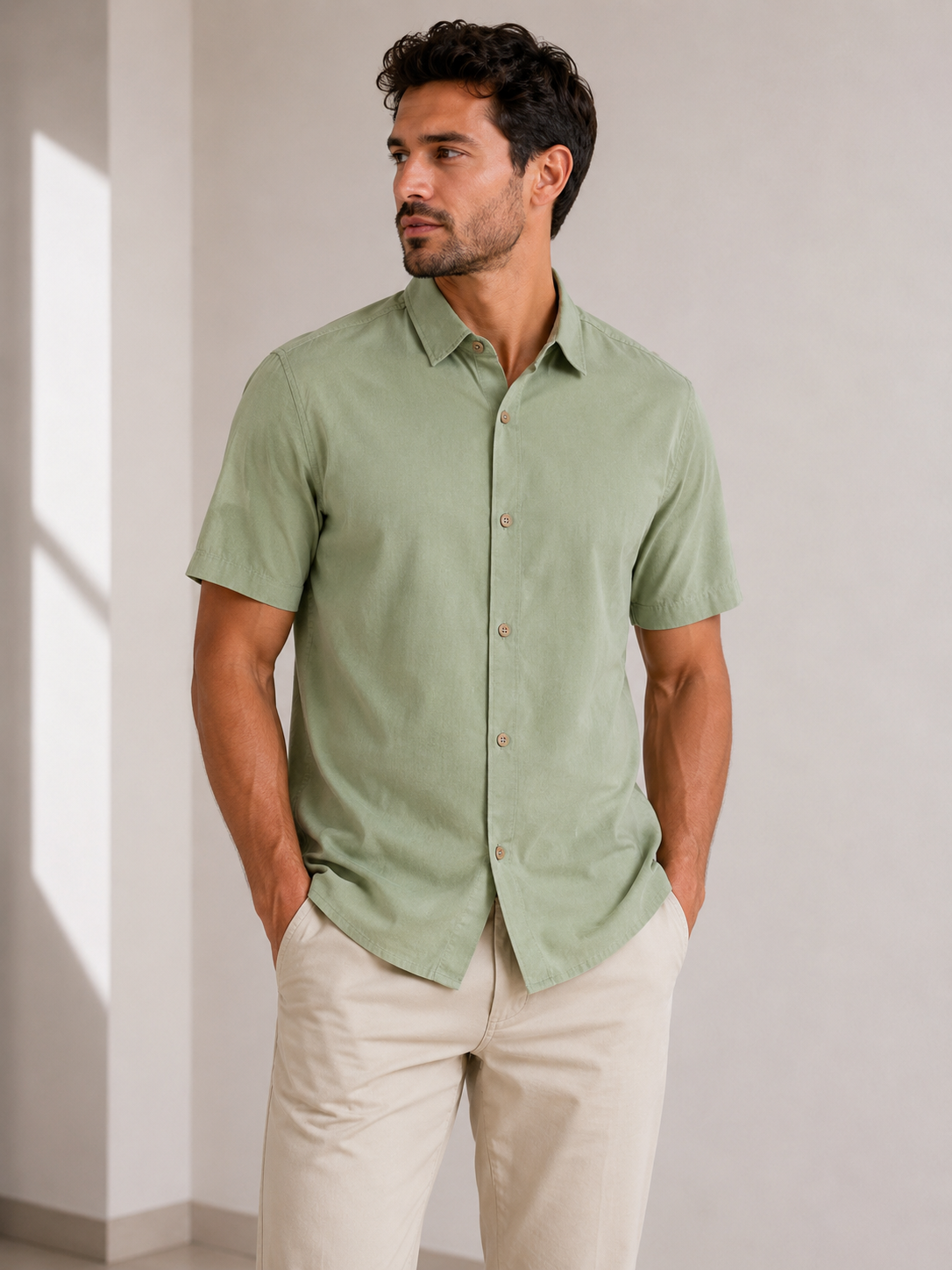 CAMISA MANGA CORTA VERDE