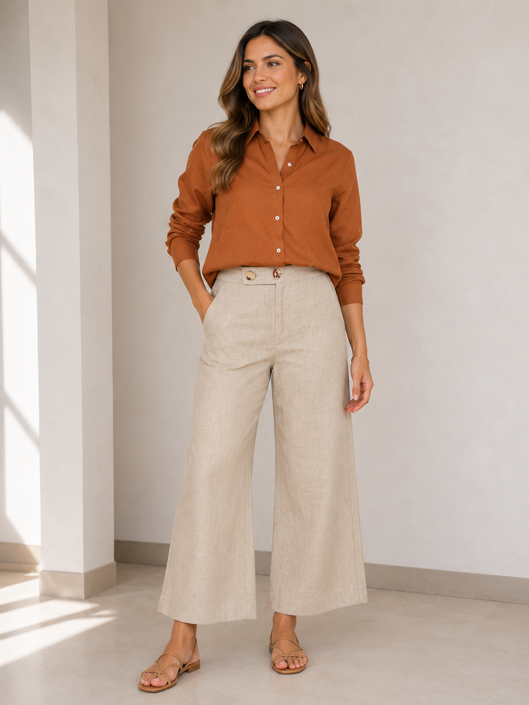 PANTALÓN LINO DAMA