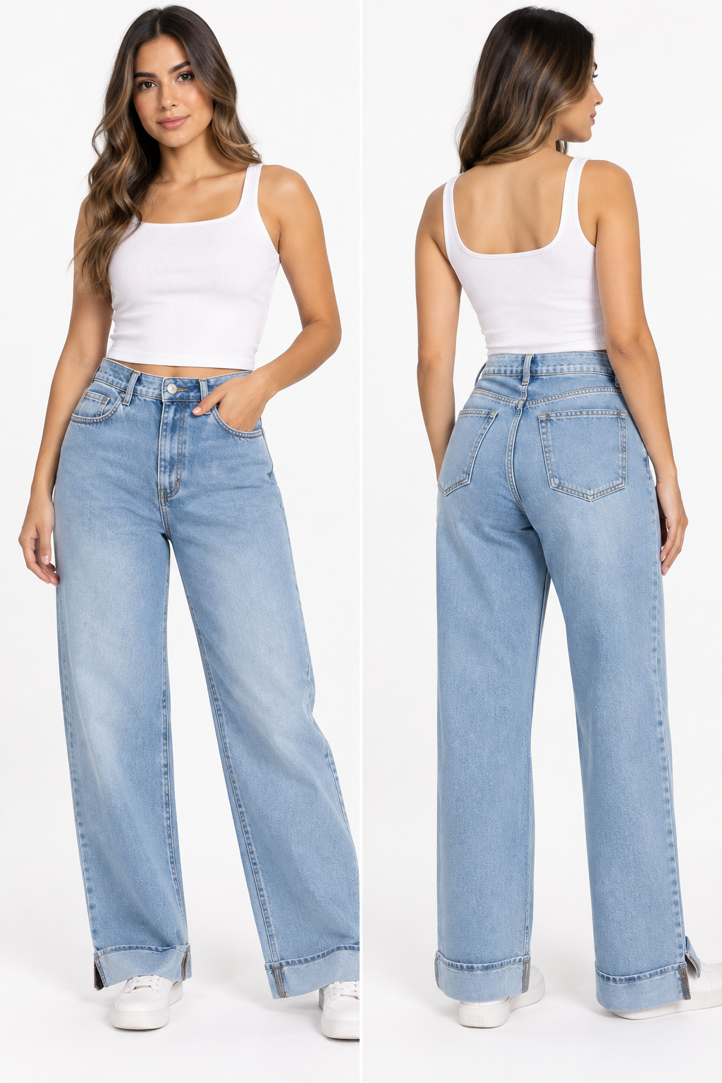 JEANS BOTA ANCHA CELESTE