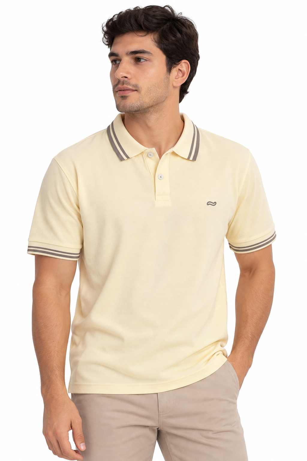 CAMISETA TIPO POLO AMARILLO