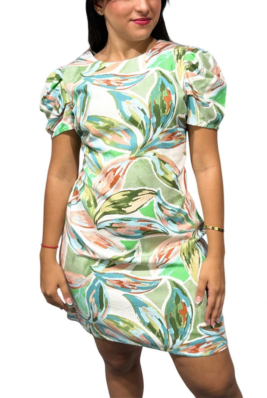 VESTIDO CAÑAMO DE MUJER ESTAMPADO.