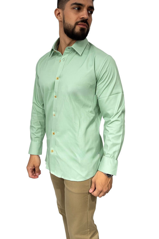 CAMISA MANGA LARGA VERDE CAÑAMO