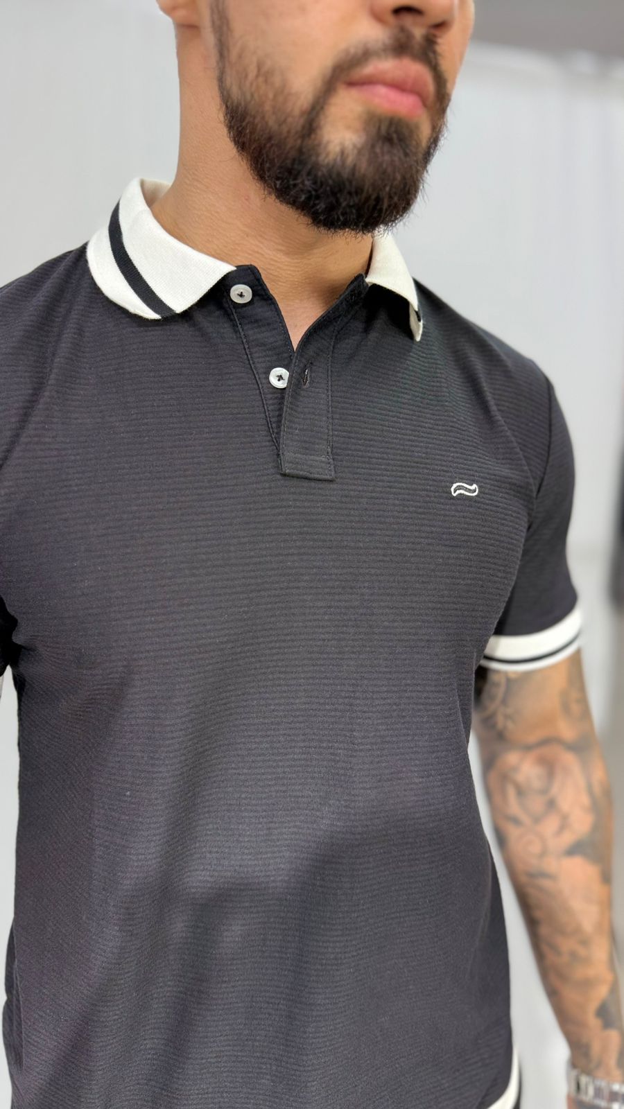 Suéter tipo polo premium cáñamo
