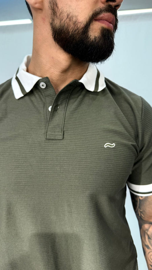 SUETER TIPO POLO PREMIUM CAÑAMO VERDE.