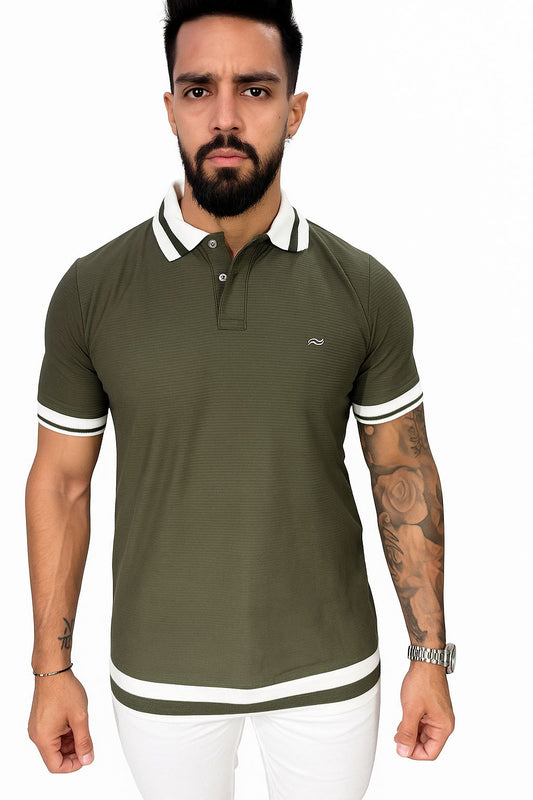 SUETER TIPO POLO PREMIUM CAÑAMO VERDE.