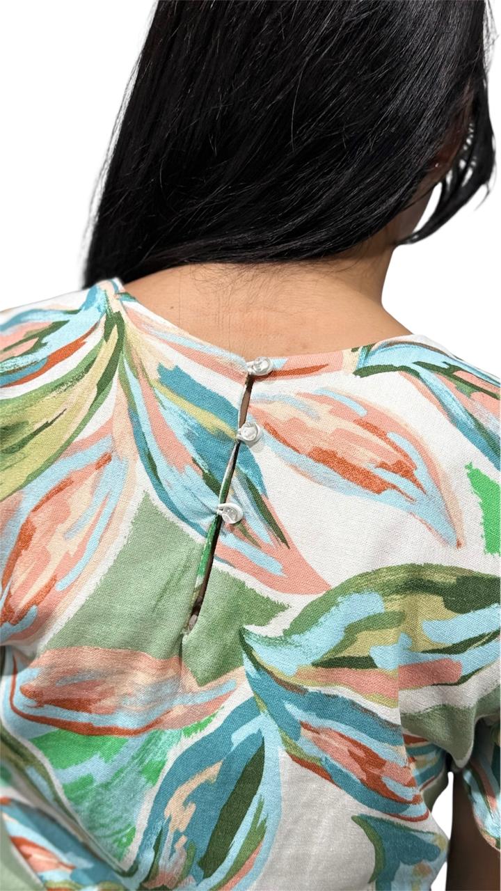 VESTIDO CAÑAMO DE MUJER ESTAMPADO.