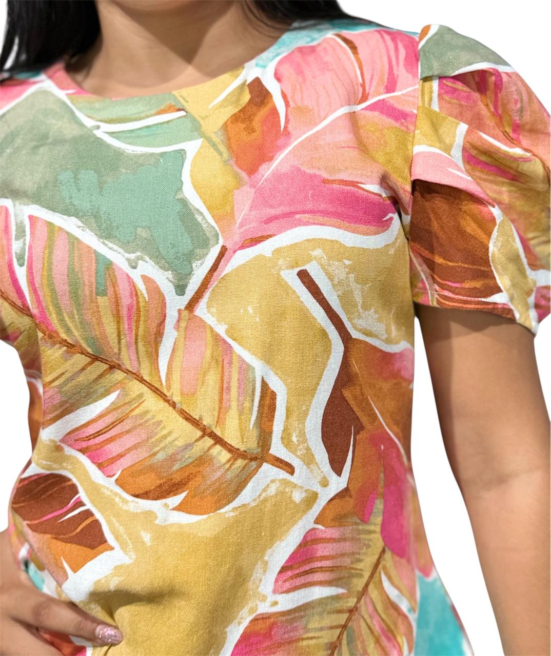 VESTIDO DE MUJER CAÑAMO NARANJA